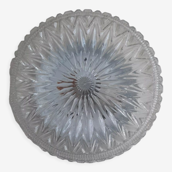 Plafonnier rond verre ciselé forme soleil