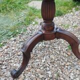 Table de chevet, table d'appoint ancienne style Louis XVI en bois et plateau en marbre