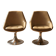 Pair of Beige Swivel Chairs with Chrome Pedestal Bases, France, 1970s, 82 × 55 × 45 cm