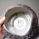 Vintage 2000s red and grey handmade raku jewellery box
