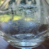 Vintage silkscreened glass carafes