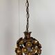 Vintage floral motif pendant, gold metal, France, 1970.