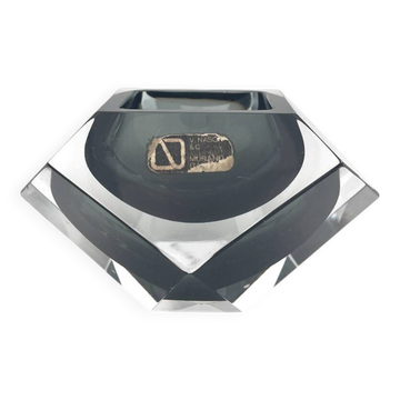 Murano Bowl V. Nason & C. Geometric Smoke 15cm 1.17kg
