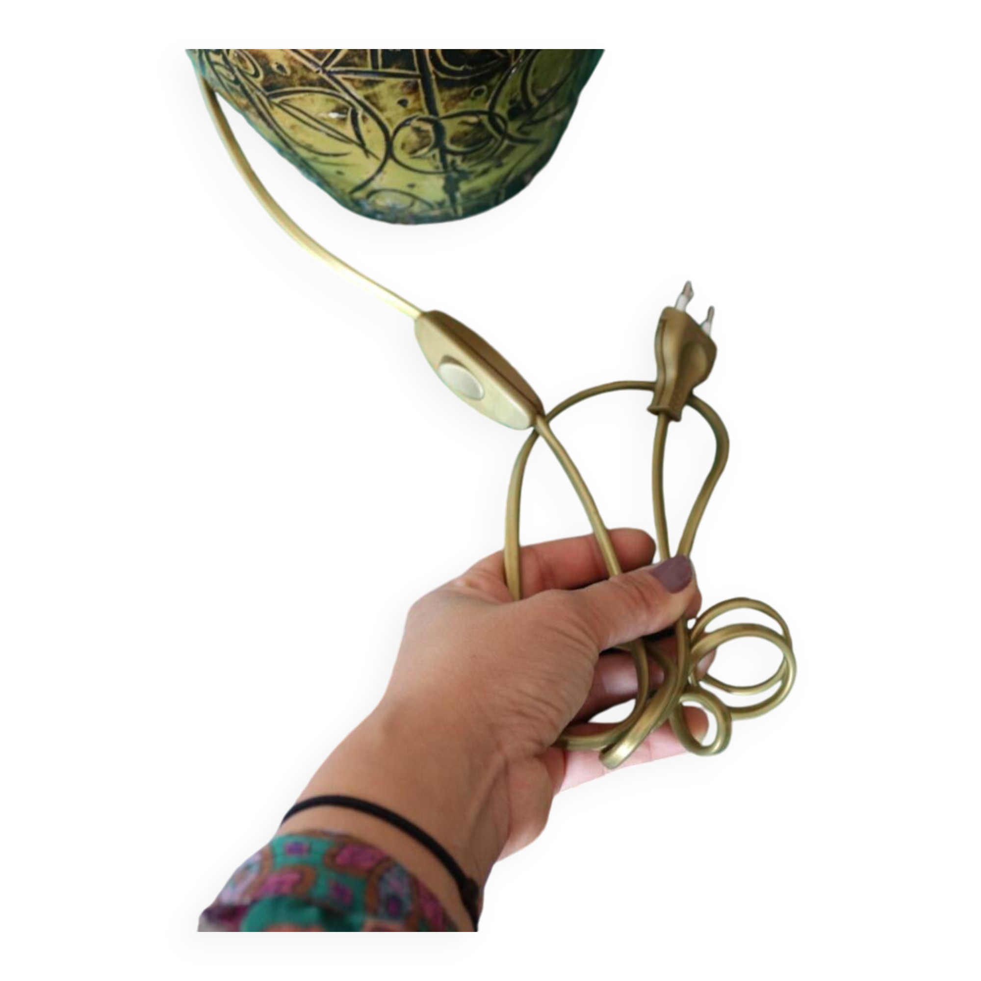 Handmade ceramic lamp signed