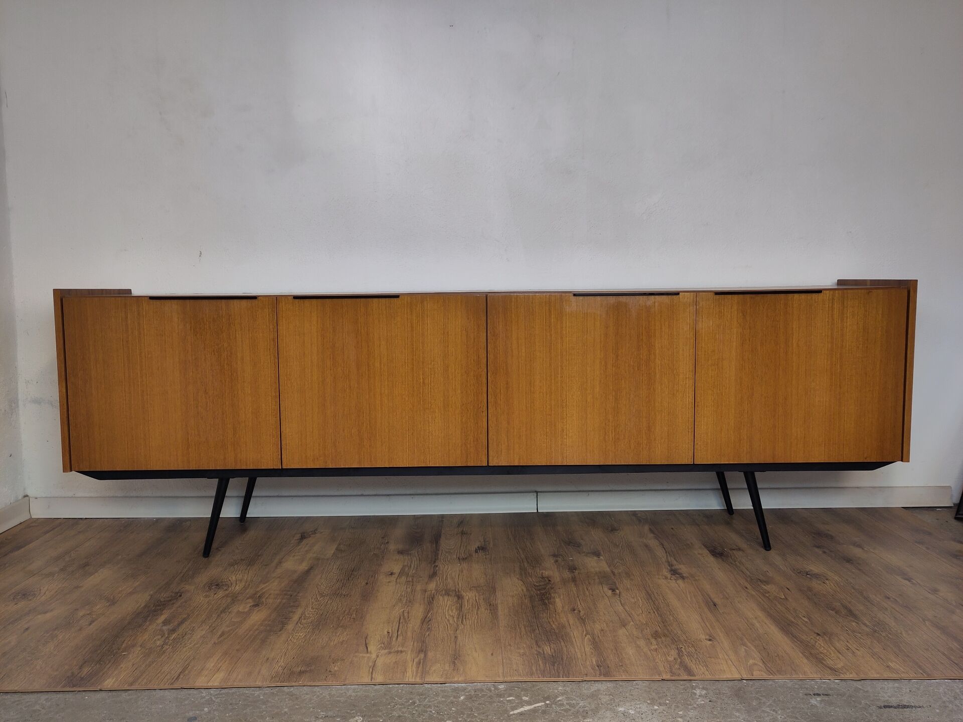 Scandinavian teak and metal sideboard