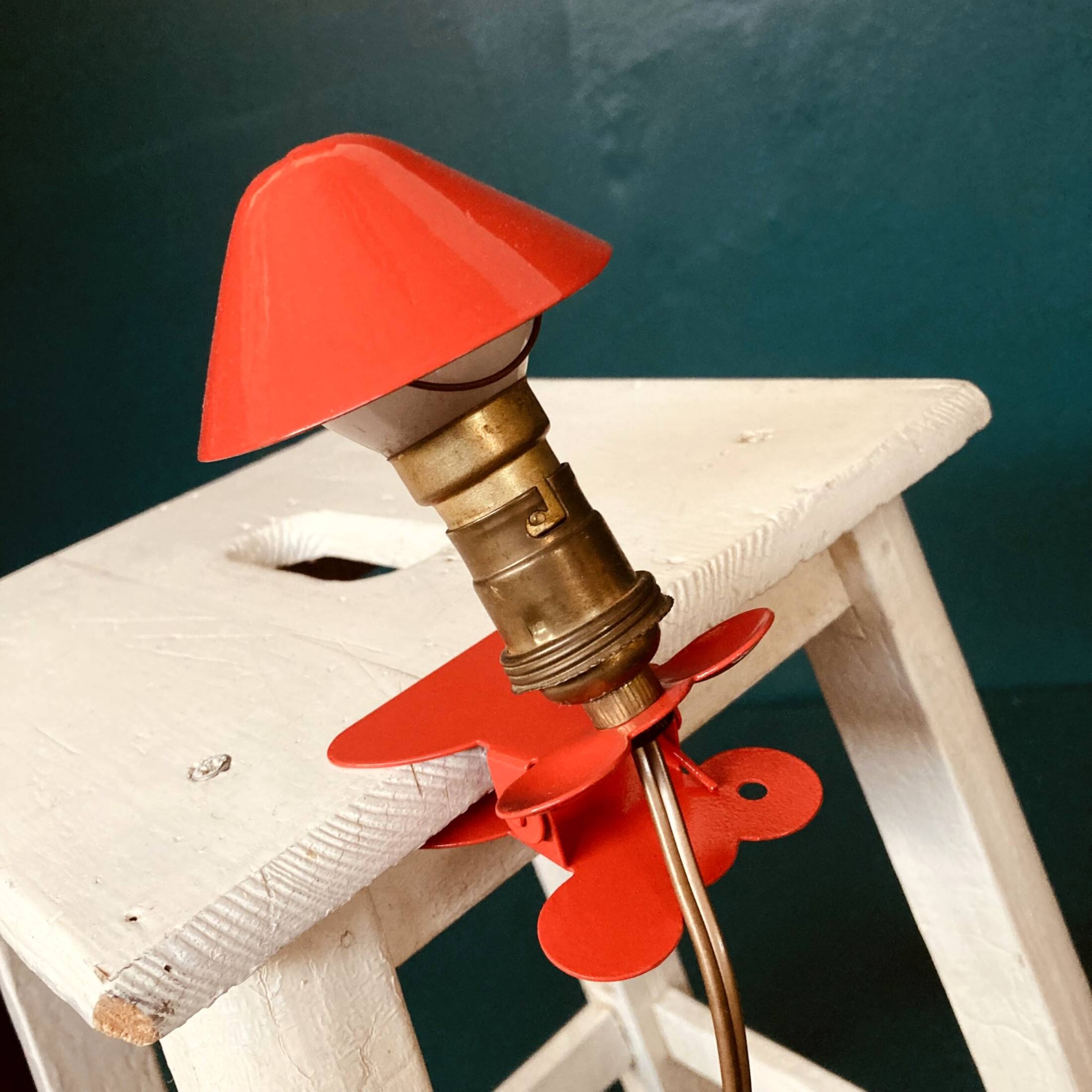 Small portable wall lamp red mushroom lamp spot clamp night light library extra light fixture