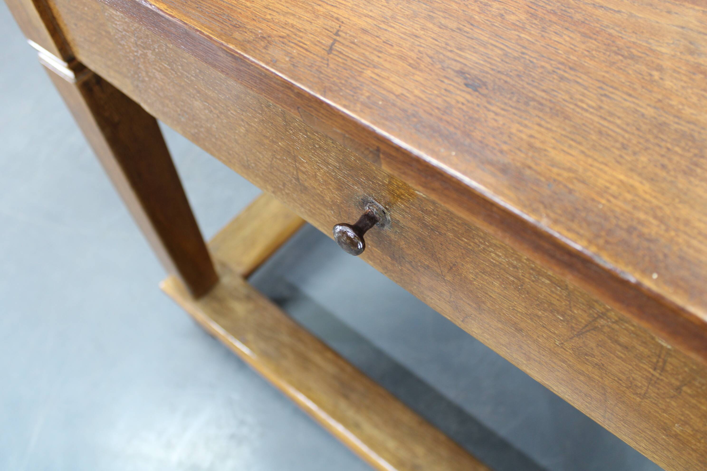 1930s Restored Antique Oak Table, Czechoslovakia