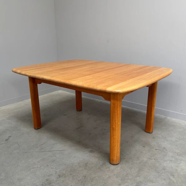Large solid oak dining table by Wasa, 1990s