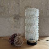 Vintage pressed glass column table lamp