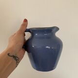 Blue ceramic pitcher