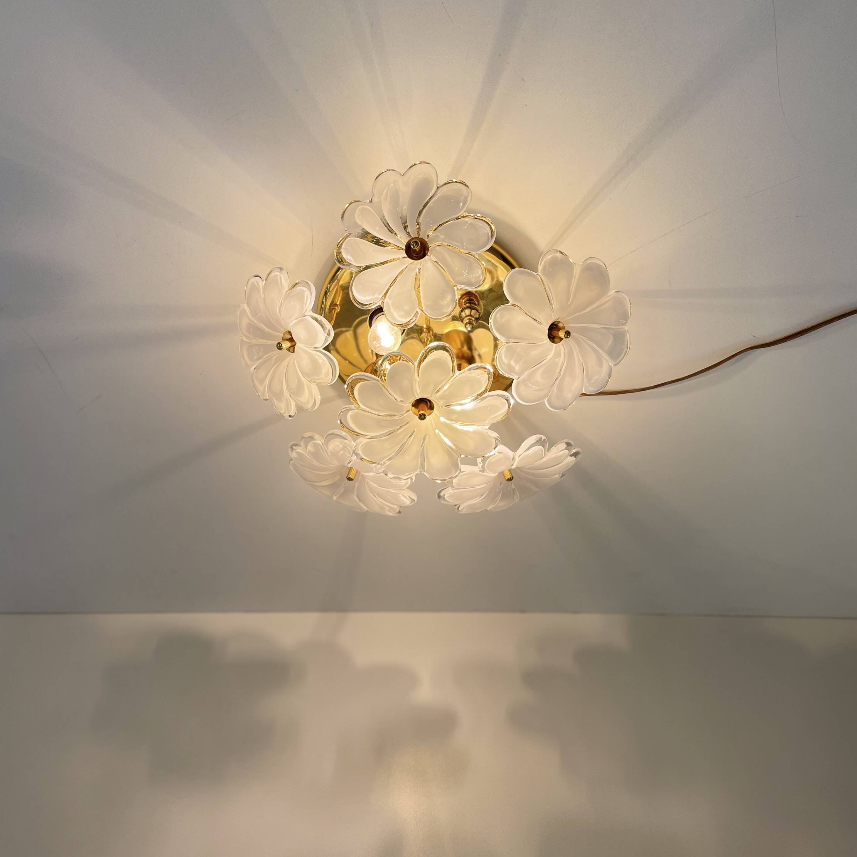 1980' Murano Flower Ceiling Light
