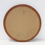 Round wooden mirror with turquoise ceramic studs by Deknudt, Belgium, 1960s