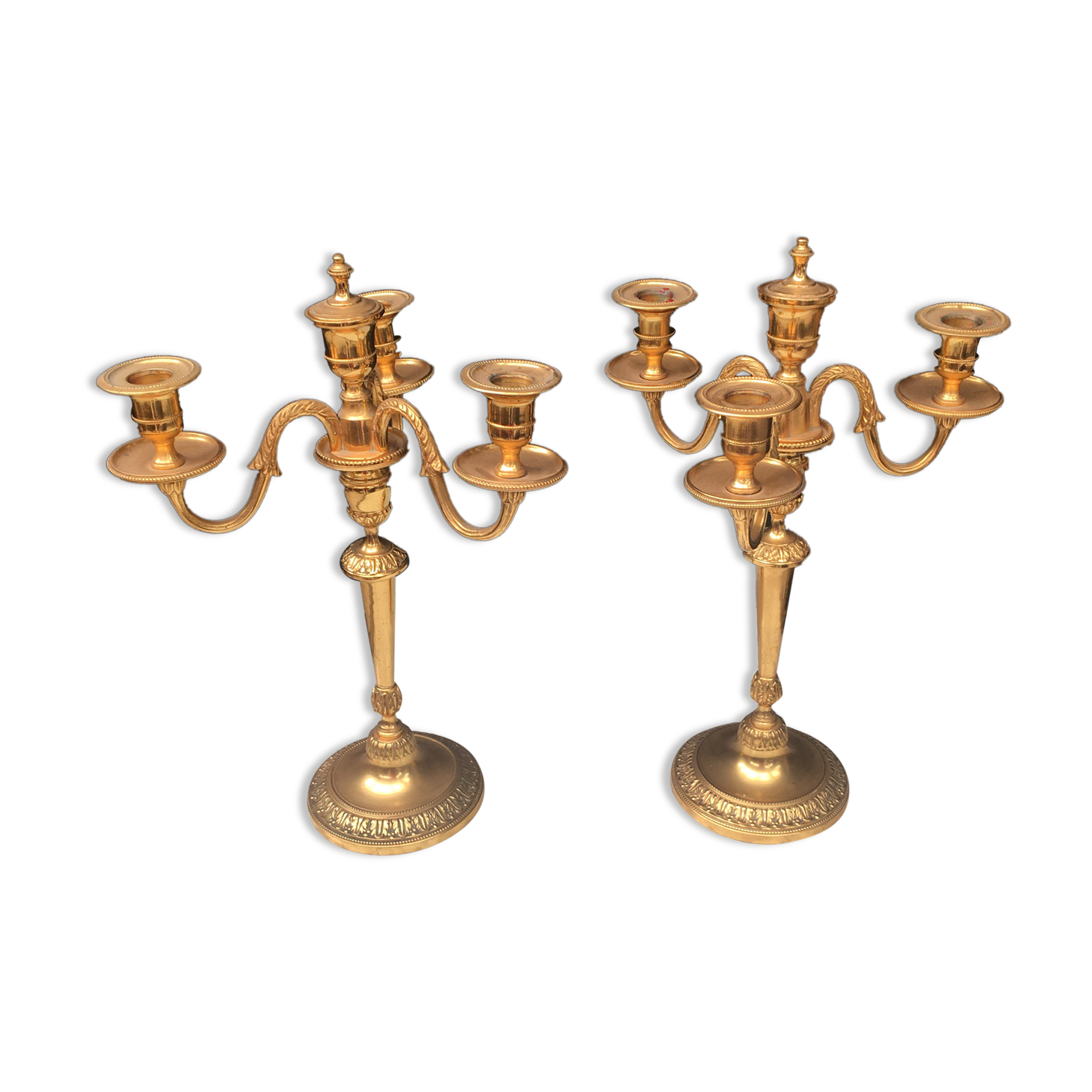 Pair of 3-branch candlesticks