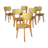 Lot of 6 chairs compass feet 1970