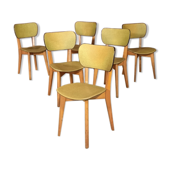 Lot of 6 chairs compass feet 1970