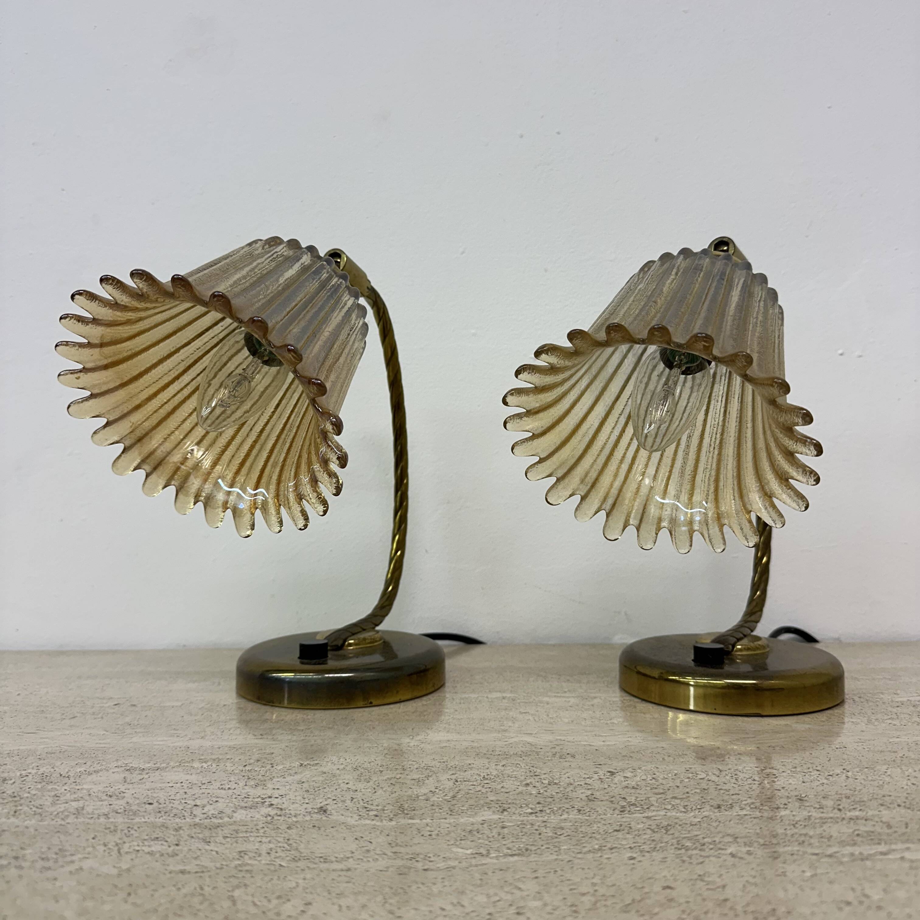 Lot de 2 lampes de table art déco, années 50