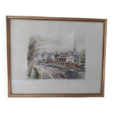 Watercolor - The small station of Ménilmontant