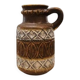 Brown and white antique jug vase with handle Bay West Germany 9325
