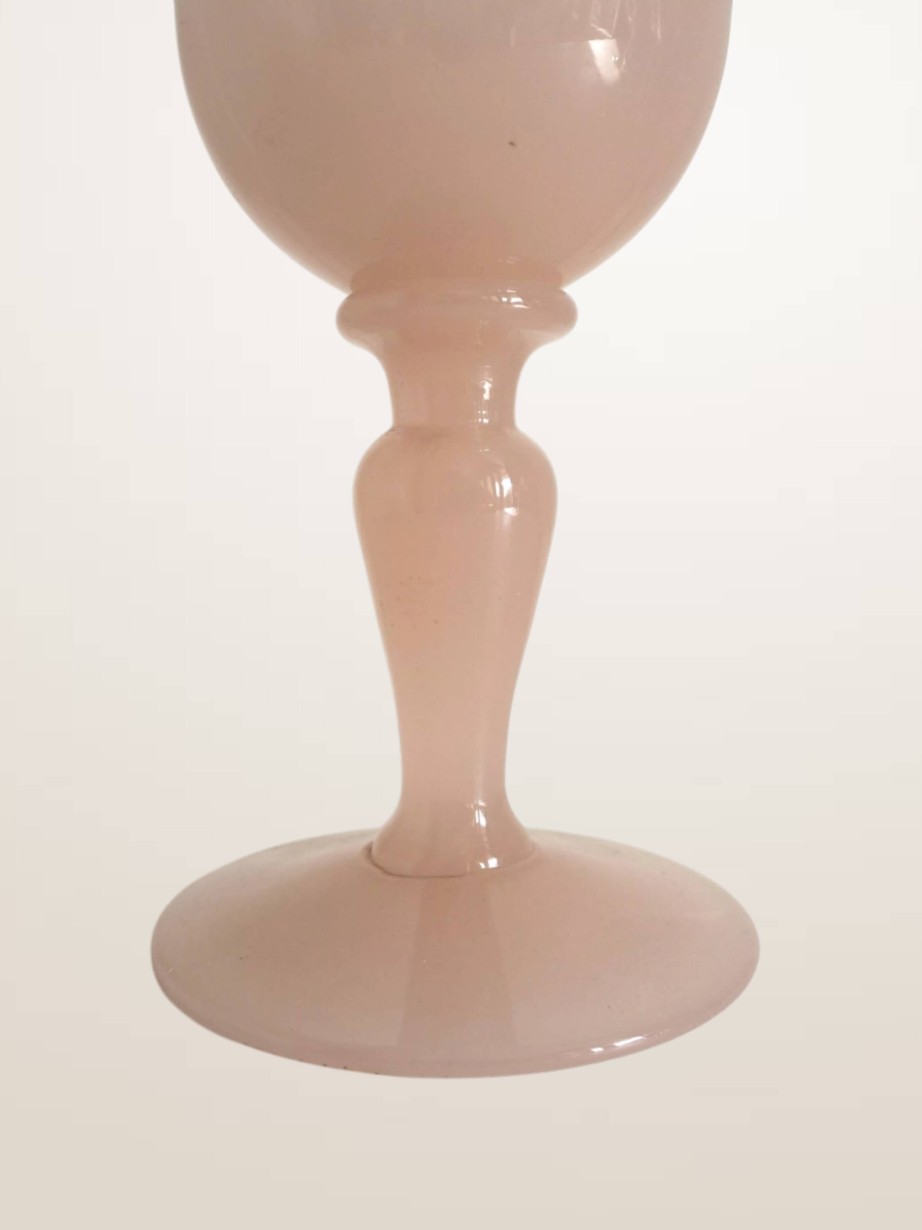 Pink opaline pedestal vase