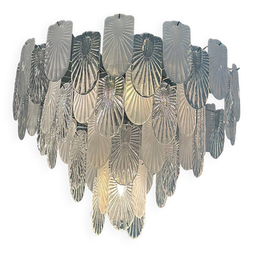 Art Deco Chandelier Clear and Frosted Italian Sputnik Art