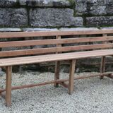 Large bench with solid wood backrest, 1930 Brittany