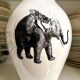 White and gold porcelain vase with black patterns by Mauricio Ortiz