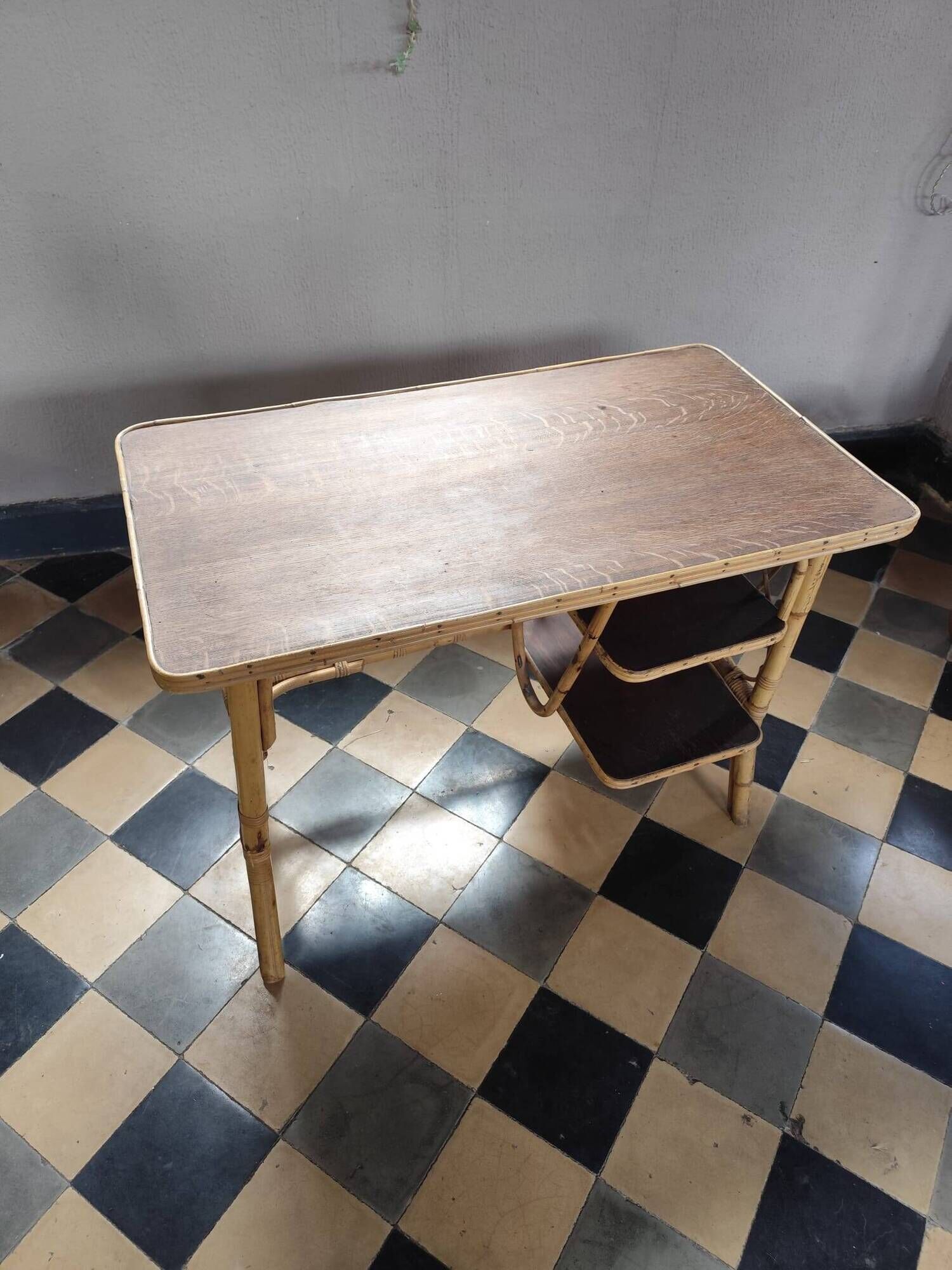 Rattan desk, 1950
