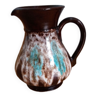 Flamed ceramic pitcher