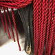 Napoleon III confidant sofa, red velvet trim redone