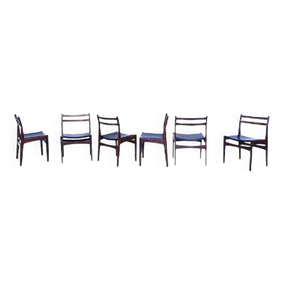 Chaises de salle à manger modernes danoises modèle Eva en teck de Frem Røjle, ensemble de 6.