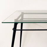 Metal and Glass Dining Table, 1970s