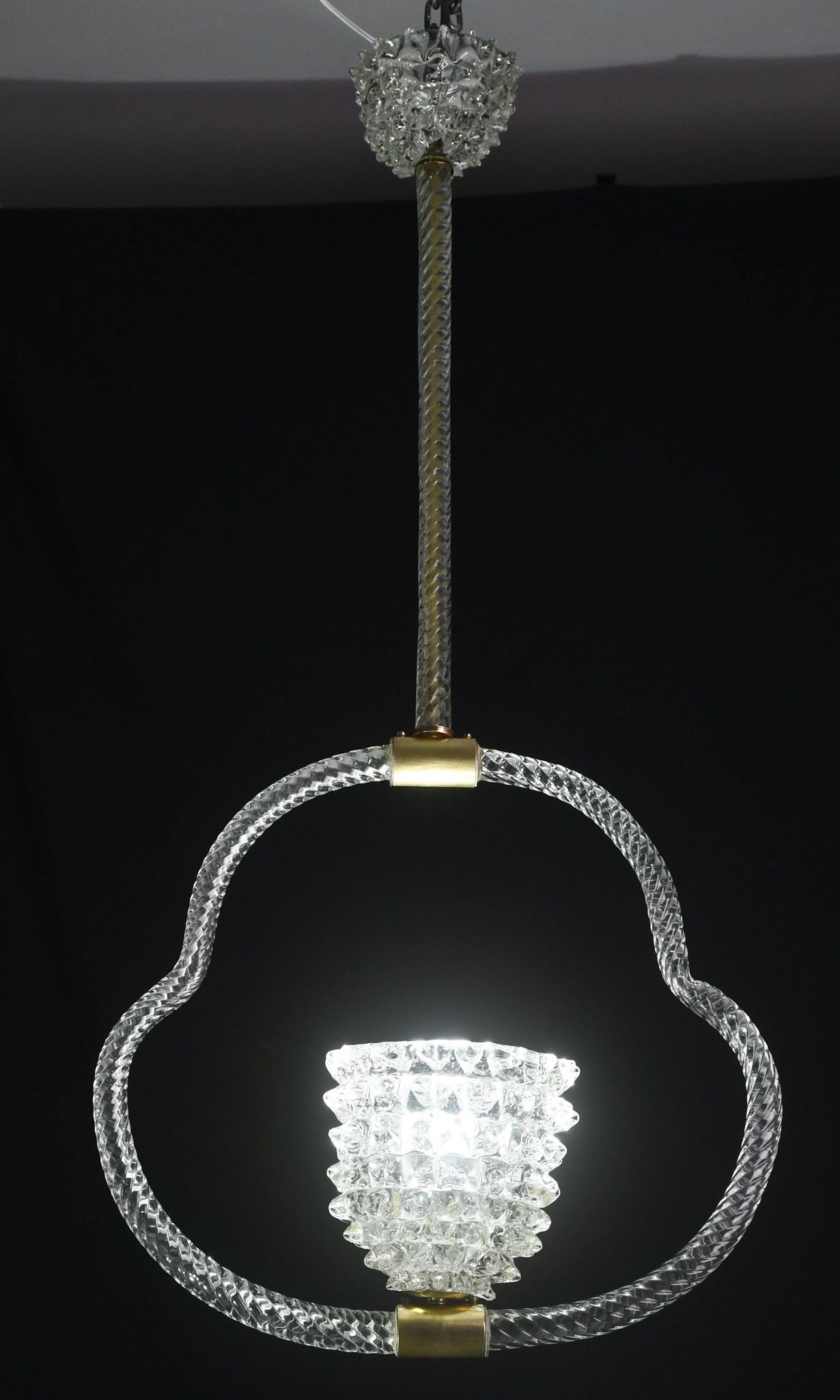 Extraordinary Clear Rostrato Murano Glass Chandelier by Barovier & Toso, 19
