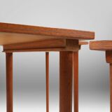 Set of 3 teak wood scandinavian nesting tables, Denmark, 1960s
