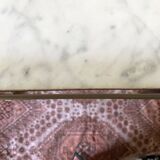 Living room table, Louis XVI style desk in wood, marble and brass