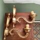 Pair of bronze wall lights