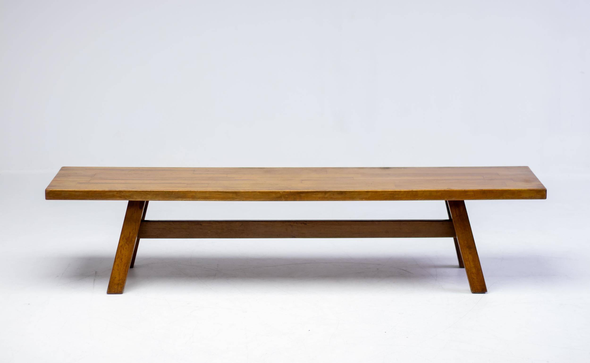 Solid walnut bench "Torbecchia" by Giovanni Michelucci, 1960s
