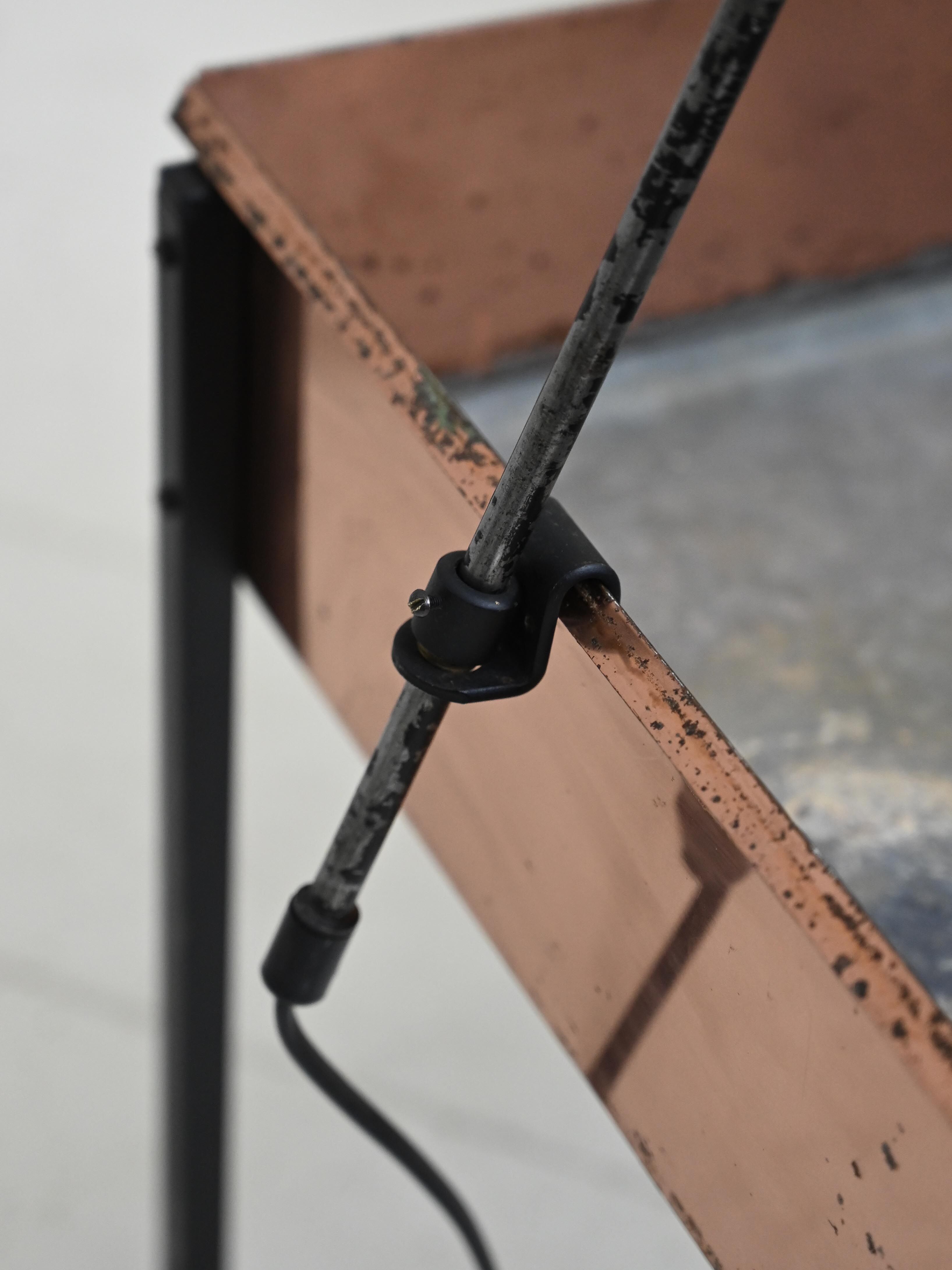 Copper planters with lamp