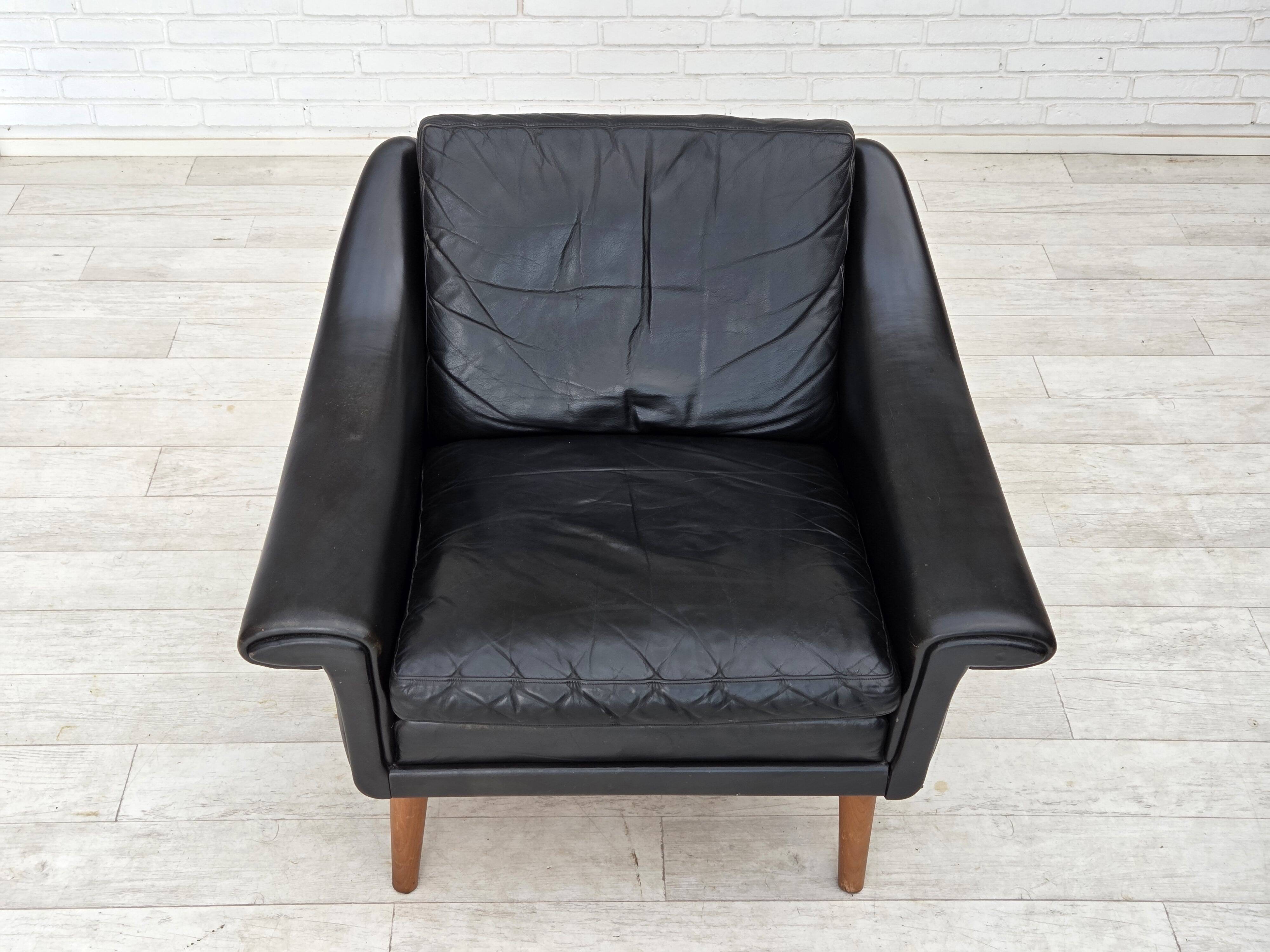 1960s, Danish armchair by Aage Christensen, furniture leather.