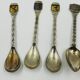 Set of 7 Heraldic Souvenir Spoons from Cities