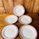 Set of 5 old Ceranord St Amand plates