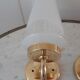 Pair of glass and gilded metal sconces 50s