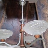 3-branch copper chrome and wood luster 1960