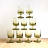 9 blown vintage glasses