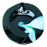 Artistic vintage German glass bowl plate by Hans Jürgen Richartz for Mathildenhütte, Solingen.