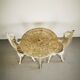 Vintage antique outdoor garden furniture cast metal table & 2 chairs