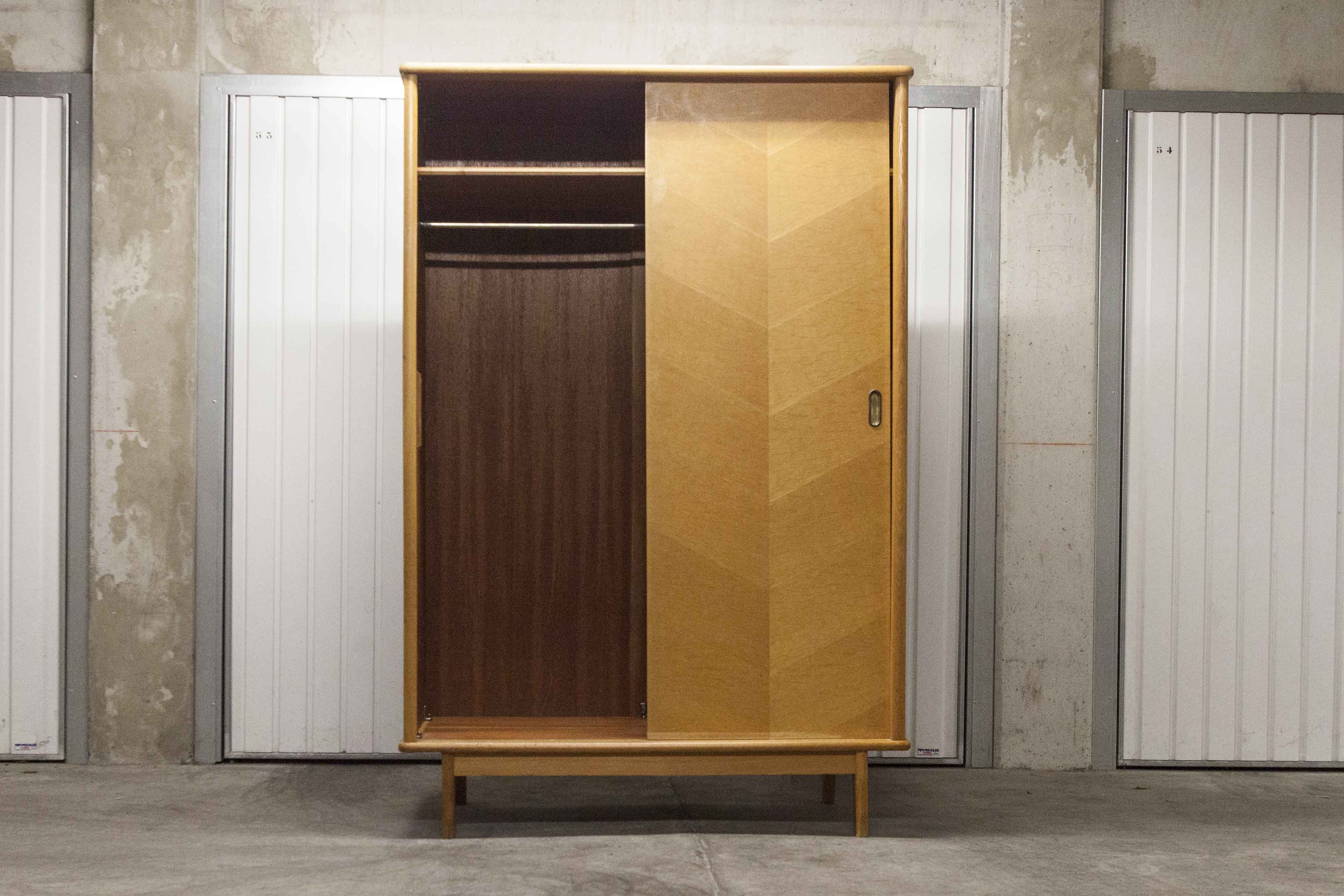 Scandinavian wardrobe 2 sliding doors 1960