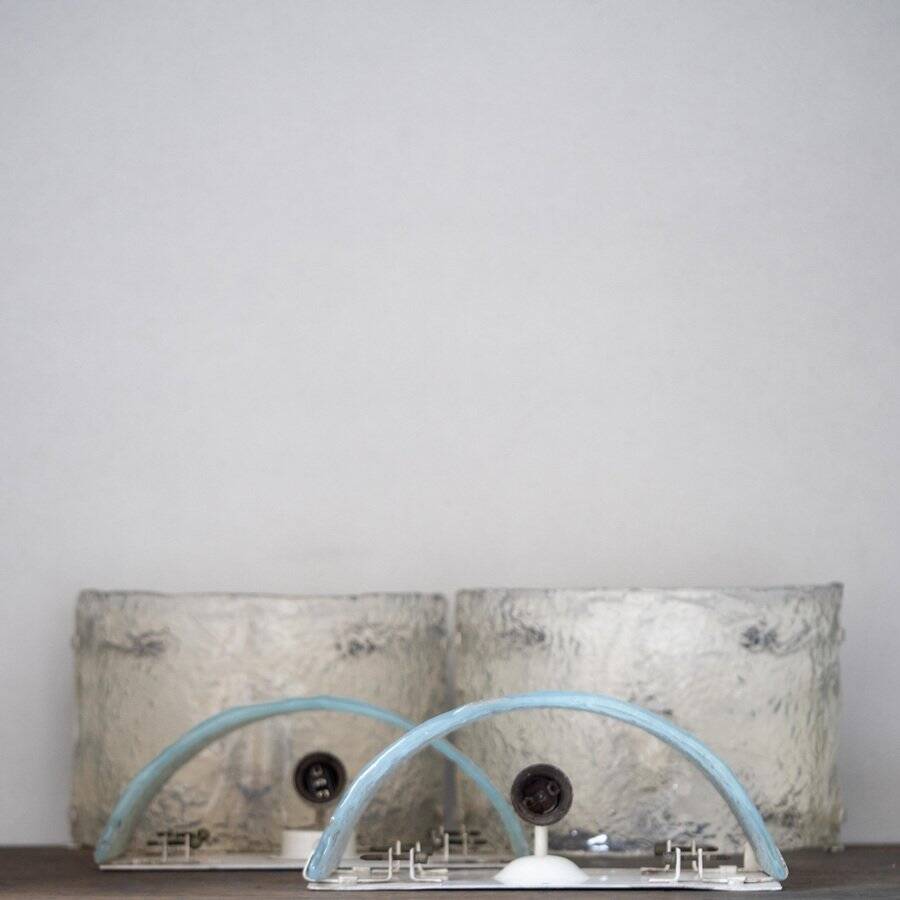 Vintage Murano glass wall lamps by Mazzega, Italy, 1970, set of 4