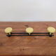 Wall coat hanger-3 metal hooks-Black & Yellow-years 50 rockabilly-vintage French