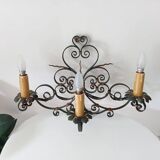 Antique wrought iron wall light from the 50s