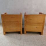 Pair of solid pine bedside tables